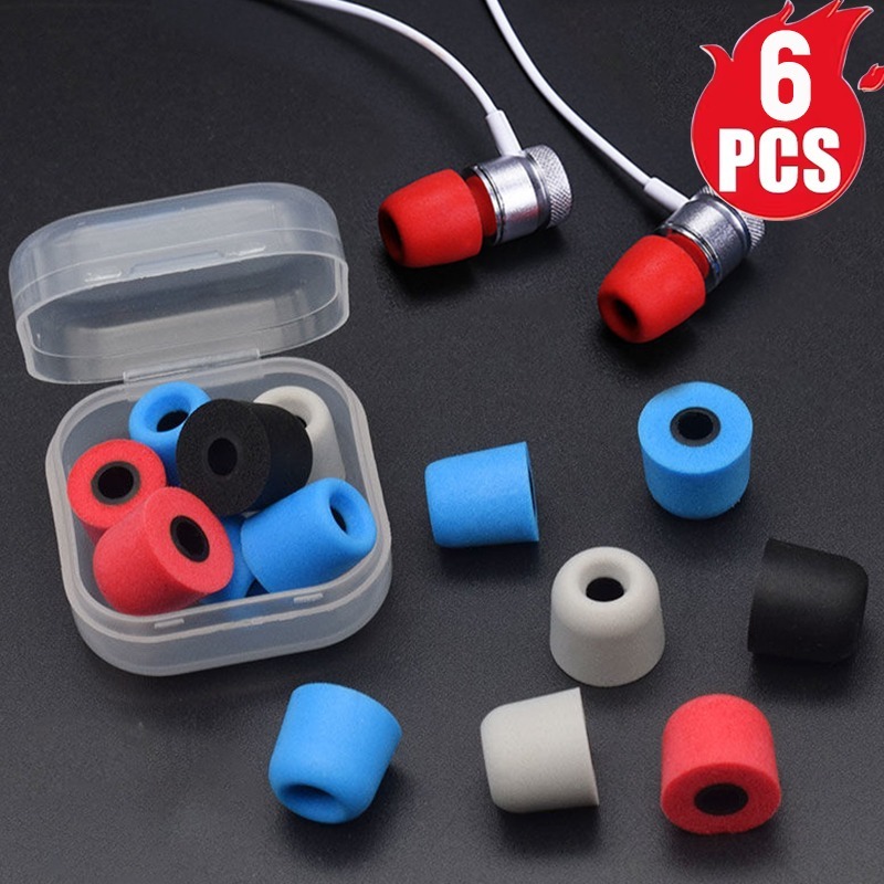 Earphone Foam Tip - 1-6Pair Soft Memory Foam Earbuds Earmuffs