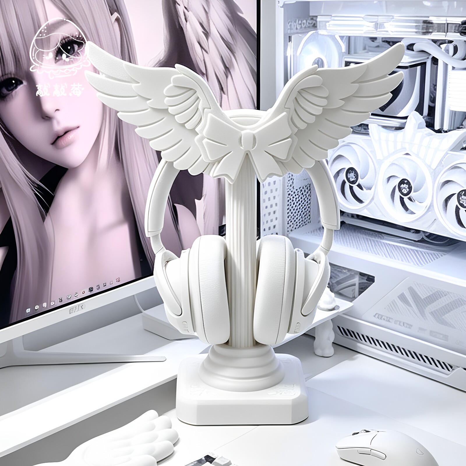 Cute Angel Wing Headset Holder - Headphone Stand Desk ulasan dan harga