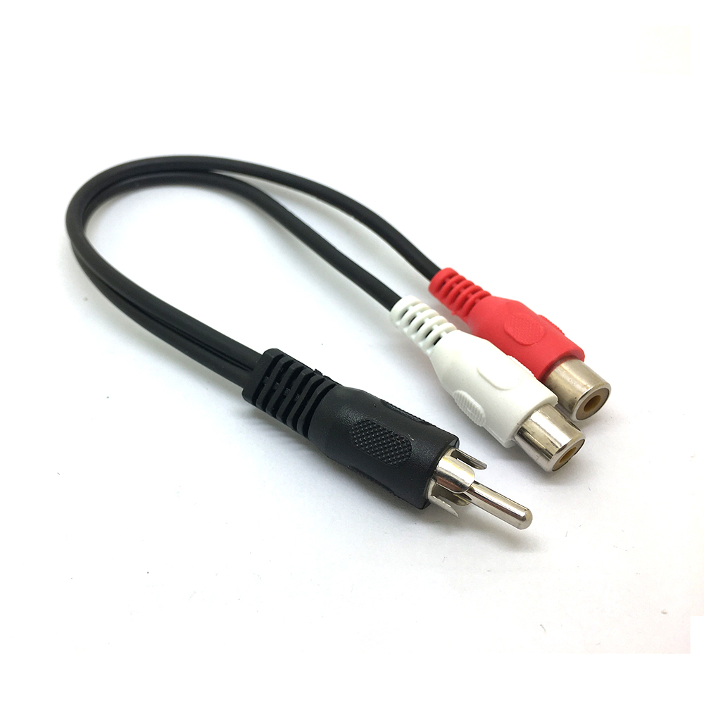 1 RCA Male Mono To 2 RCA Femal - Audio Splitter Y ulasan dan harga